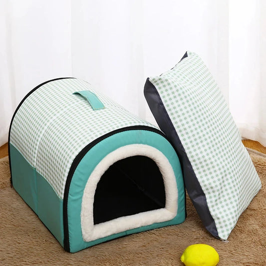 Enclosed Warm Pet Bed for Small Medium Pets Foldable